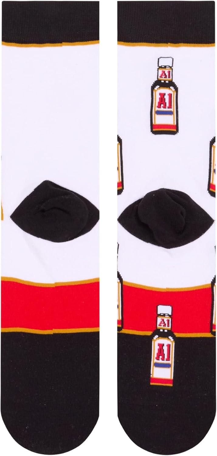 image:imageCool Socks Condiment Novelty Crew Socks for Men amp Women Fun FoodThemed Gift Colorful Everyday Crew Sock CollectionA1 Sauce Split