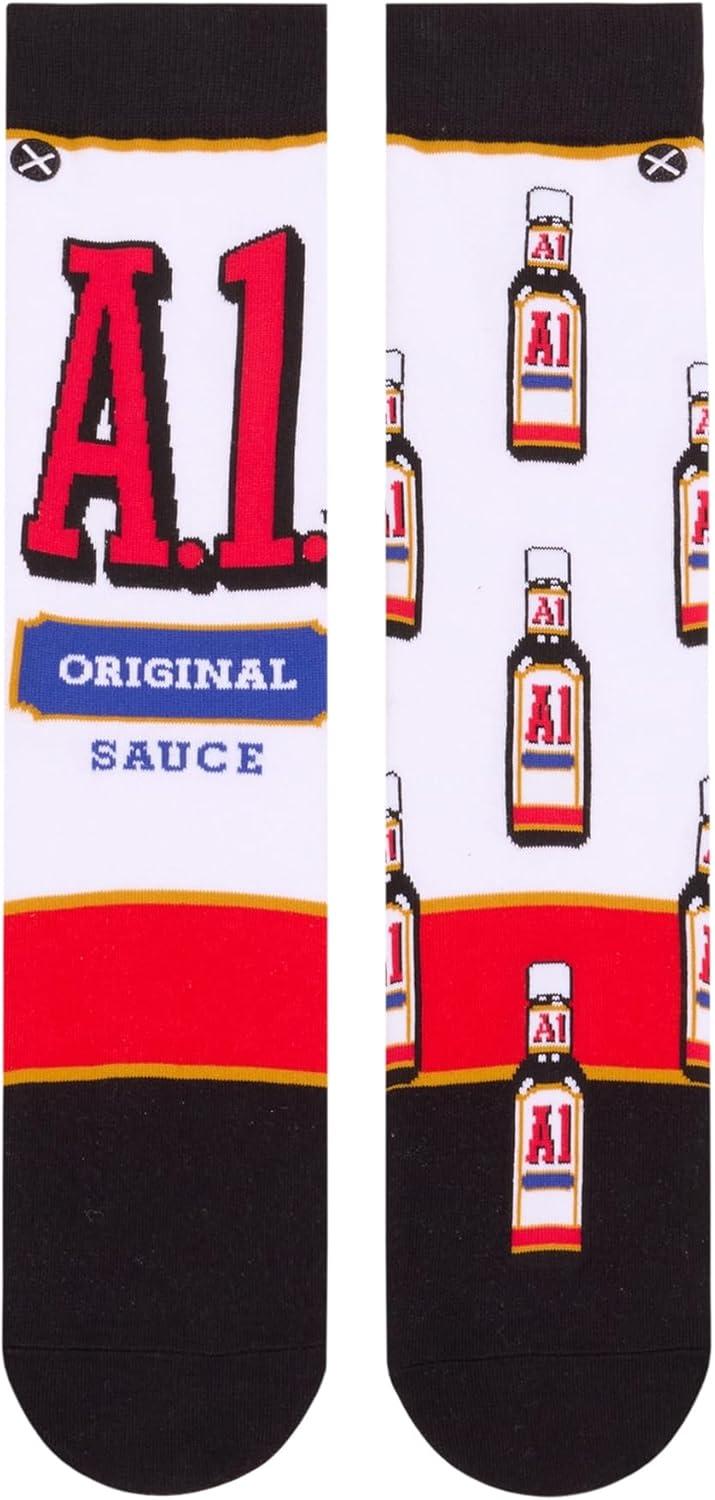 image:imageCool Socks Condiment Novelty Crew Socks for Men amp Women Fun FoodThemed Gift Colorful Everyday Crew Sock CollectionA1 Sauce Split
