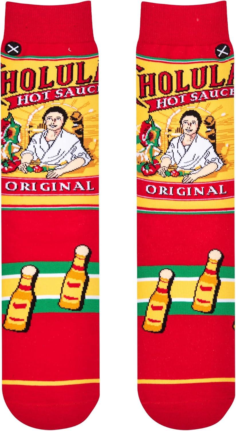 image:imageCool Socks Condiment Novelty Crew Socks for Men amp Women Fun FoodThemed Gift Colorful Everyday Crew Sock CollectionCholula Label