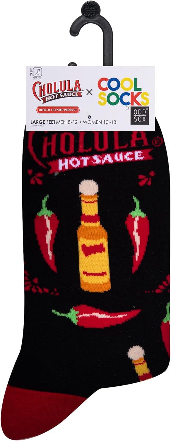image:imageCool Socks Condiment Novelty Crew Socks for Men amp Women Fun FoodThemed Gift Colorful Everyday Crew Sock CollectionCholula Nothing Too Spicy