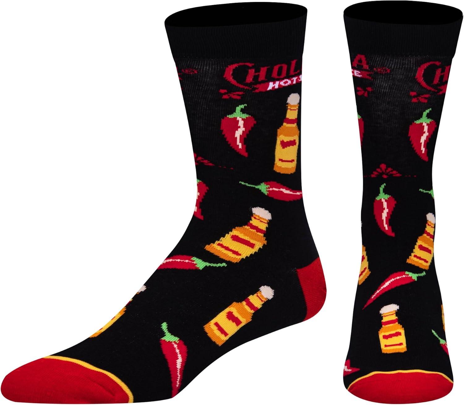 image:imageCool Socks Condiment Novelty Crew Socks for Men amp Women Fun FoodThemed Gift Colorful Everyday Crew Sock CollectionCholula Nothing Too Spicy