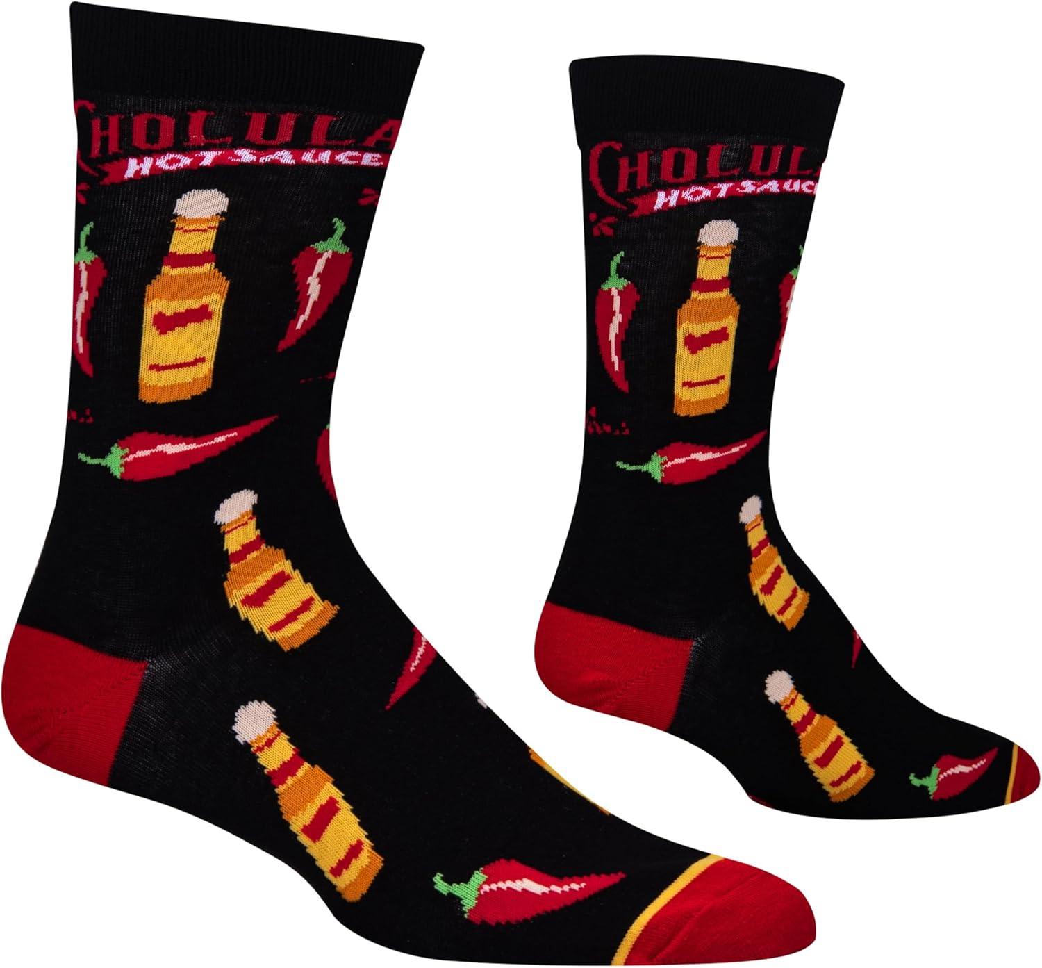 image:imageCool Socks Condiment Novelty Crew Socks for Men amp Women Fun FoodThemed Gift Colorful Everyday Crew Sock CollectionCholula Nothing Too Spicy