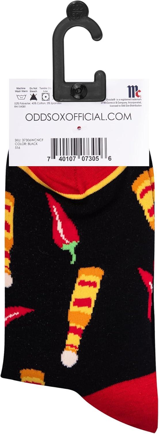 image:imageCool Socks Condiment Novelty Crew Socks for Men amp Women Fun FoodThemed Gift Colorful Everyday Crew Sock CollectionCholula Too Spicy