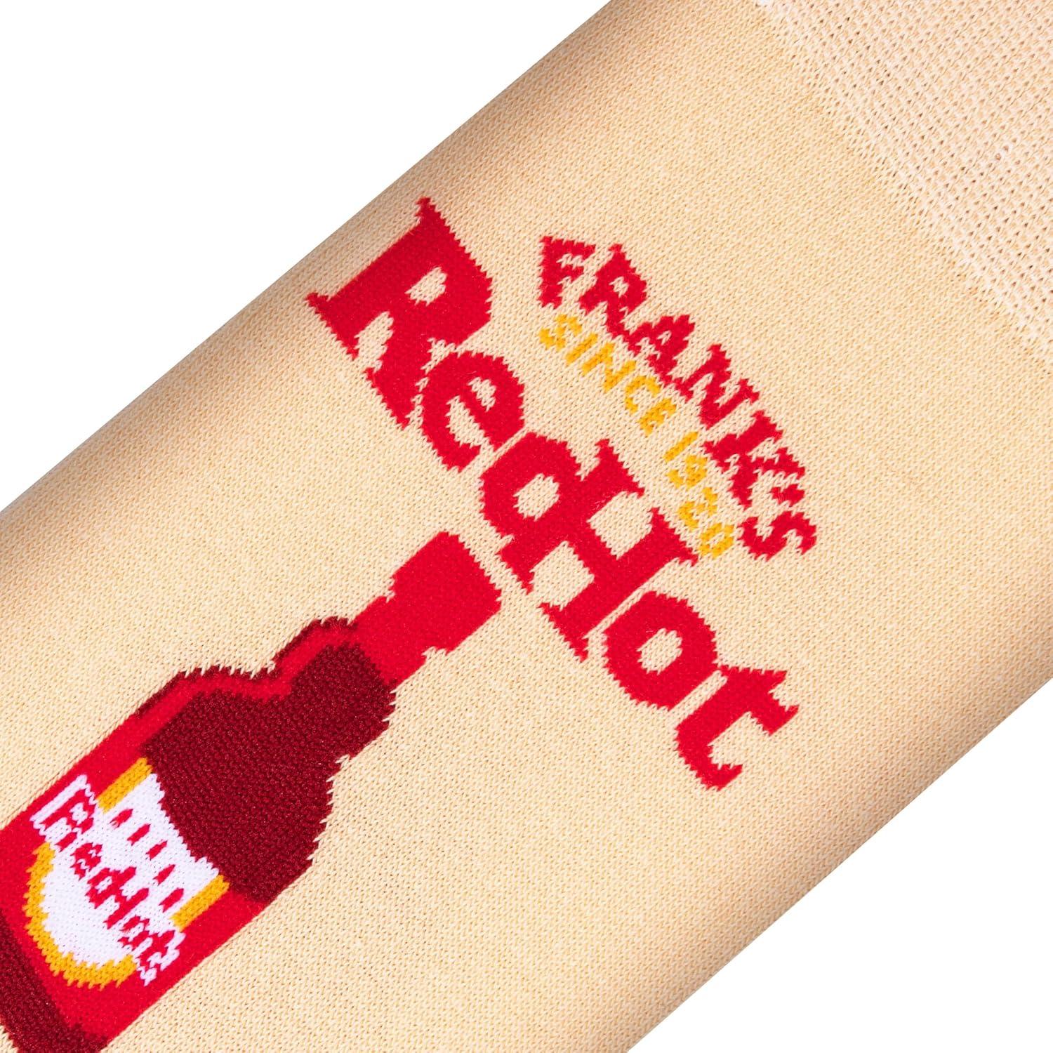 image:imageCool Socks Condiment Novelty Crew Socks for Men amp Women Fun FoodThemed Gift Colorful Everyday Crew Sock CollectionFranks on Everything