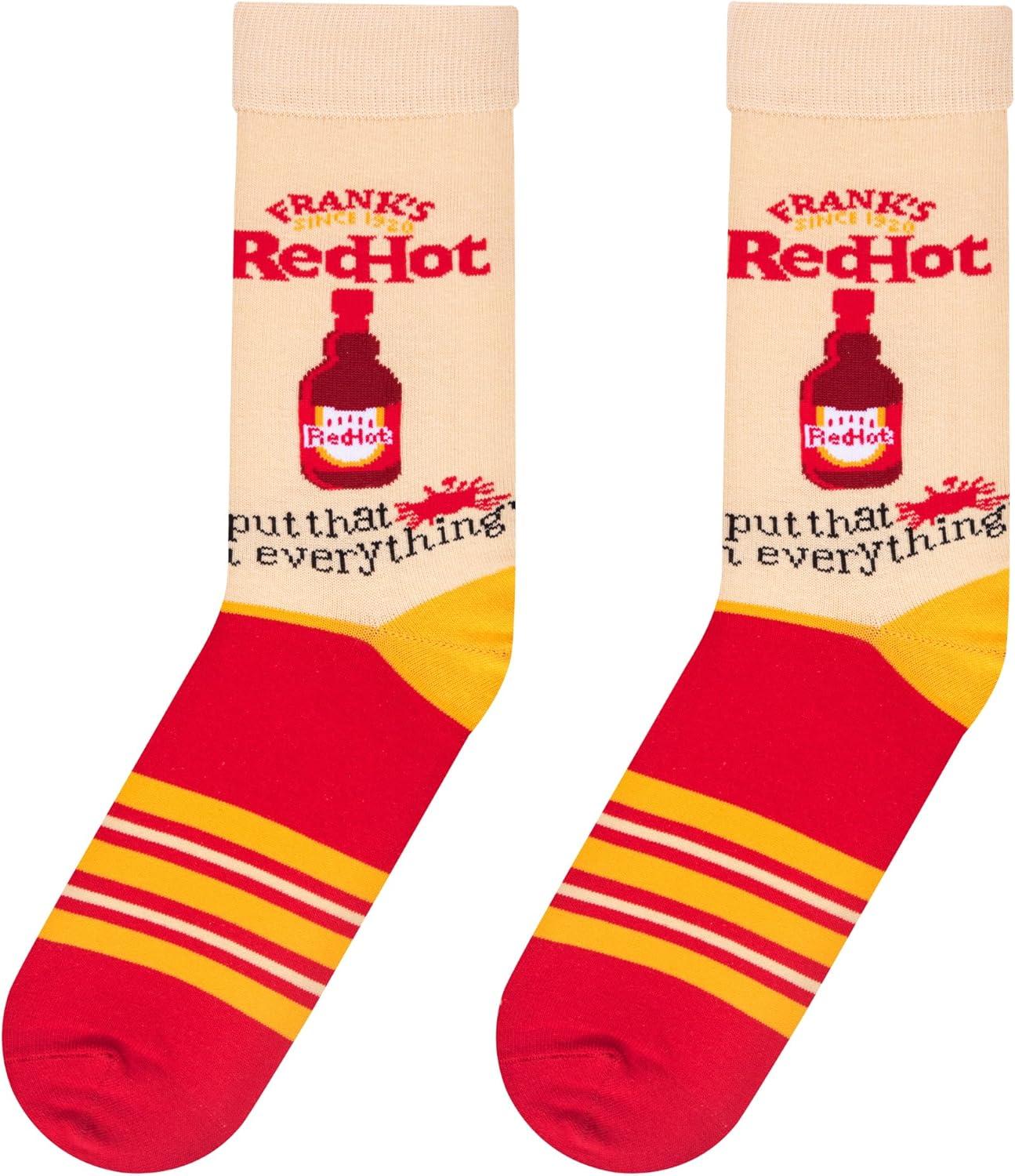 image:imageCool Socks Condiment Novelty Crew Socks for Men amp Women Fun FoodThemed Gift Colorful Everyday Crew Sock CollectionFranks on Everything