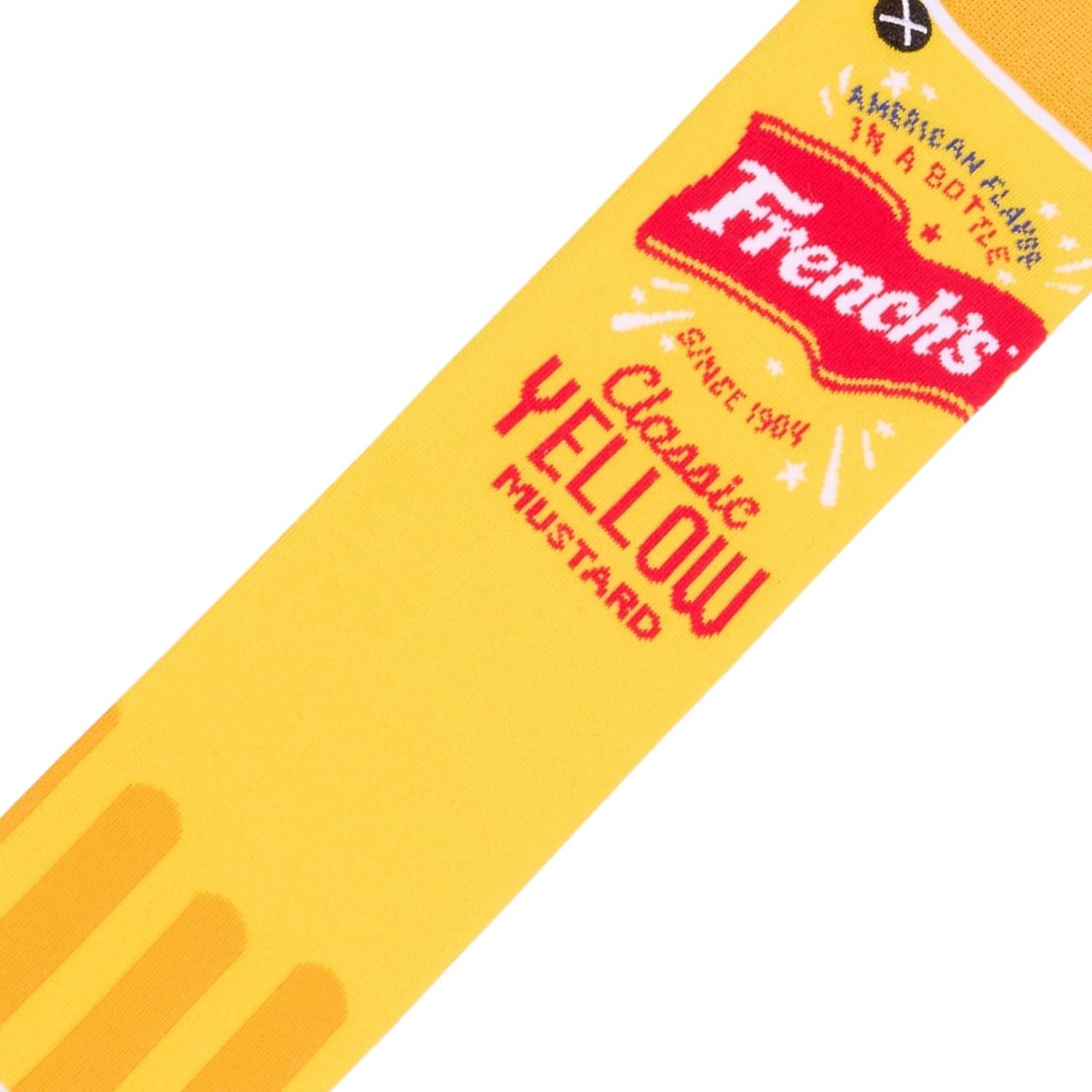 image:imageCool Socks Condiment Novelty Crew Socks for Men amp Women Fun FoodThemed Gift Colorful Everyday Crew Sock CollectionFrenchs Mustard Split