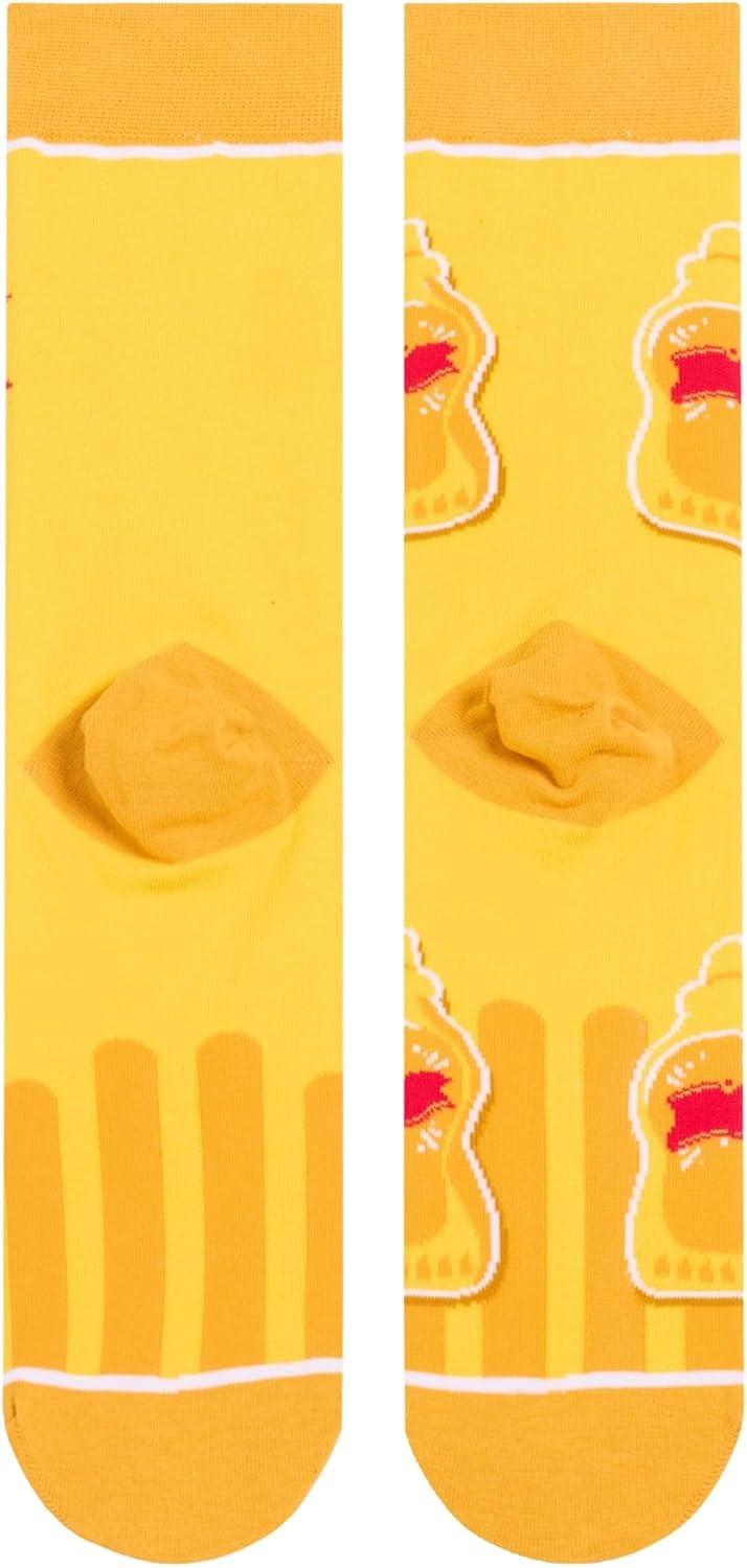 image:imageCool Socks Condiment Novelty Crew Socks for Men amp Women Fun FoodThemed Gift Colorful Everyday Crew Sock CollectionFrenchs Mustard Split