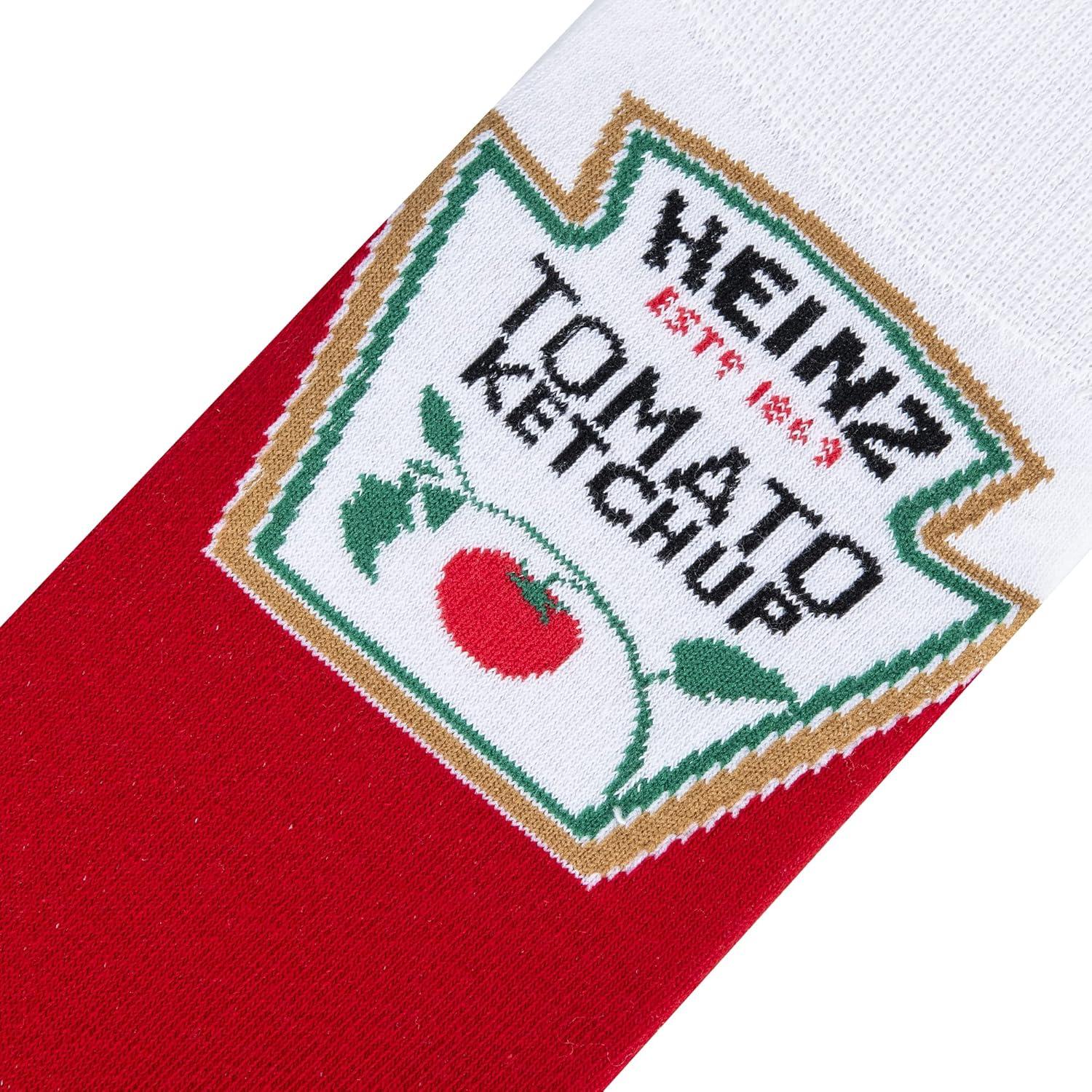 image:imageCool Socks Condiment Novelty Crew Socks for Men amp Women Fun FoodThemed Gift Colorful Everyday Crew Sock CollectionHeinz Ketchup