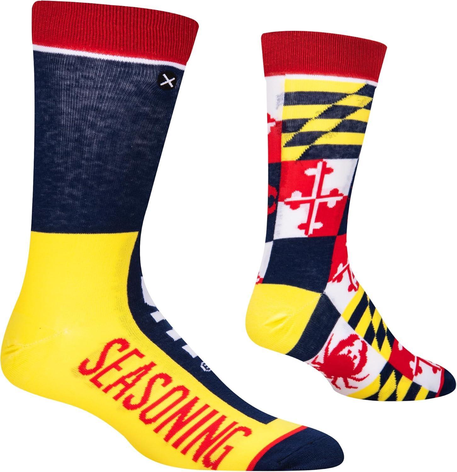 image:imageCool Socks Condiment Novelty Crew Socks for Men amp Women Fun FoodThemed Gift Colorful Everyday Crew Sock CollectionOld Bay