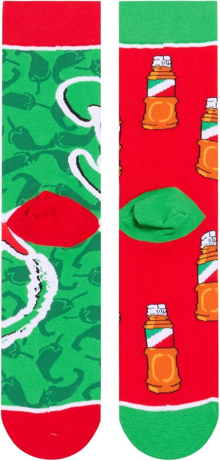 image:imageCool Socks Condiment Novelty Crew Socks for Men amp Women Fun FoodThemed Gift Colorful Everyday Crew Sock CollectionTajin Split