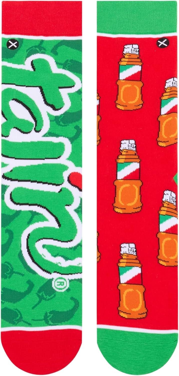 image:imageCool Socks Condiment Novelty Crew Socks for Men amp Women Fun FoodThemed Gift Colorful Everyday Crew Sock CollectionTajin Split