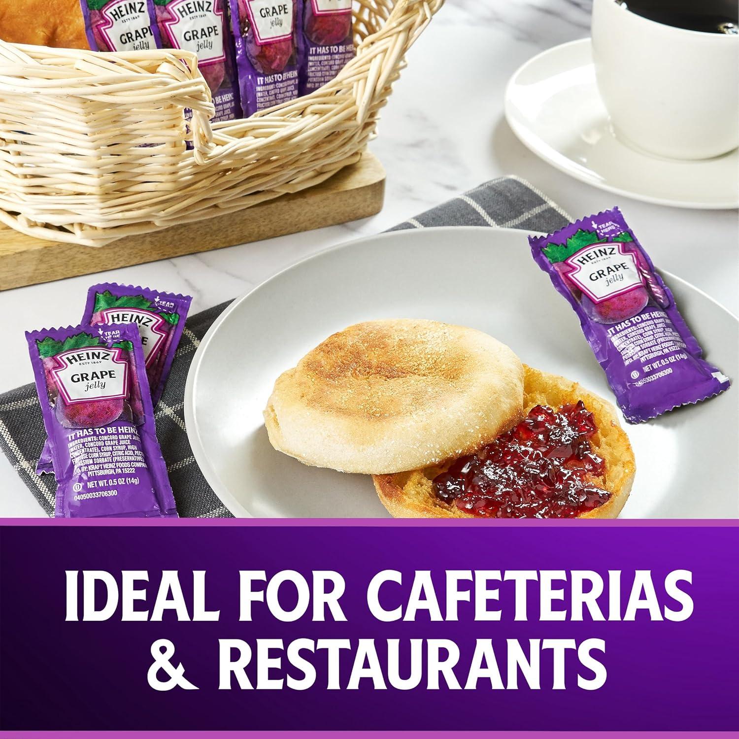 image:imageHeinz Grape Jelly Single Serve Packet 05 oz Packets Pack of 200