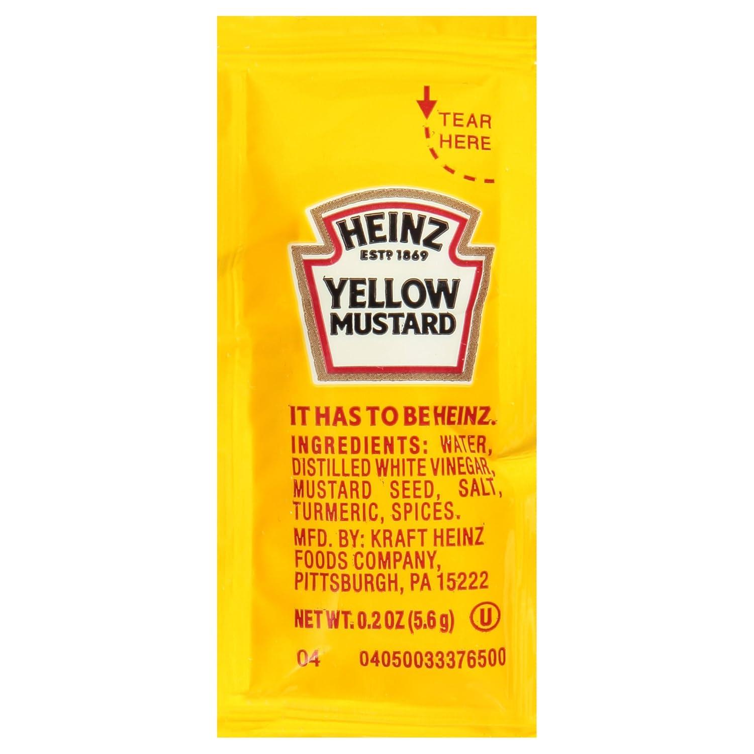 image:imageHeinz Mild Mustard Single Serve Packet 02 oz Packets Pack of 50002 Ounce Pack of 1