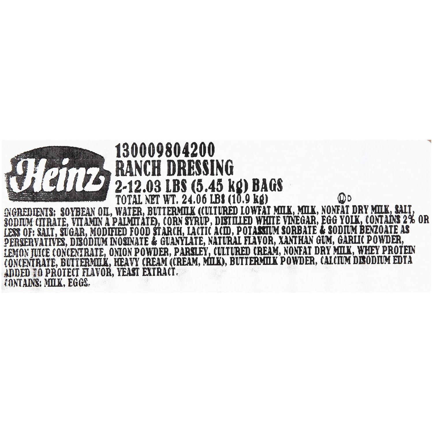 image:imageHeinz Ranch Dressing Single Serve Packet 2 oz Packets Pack of 60Ranch