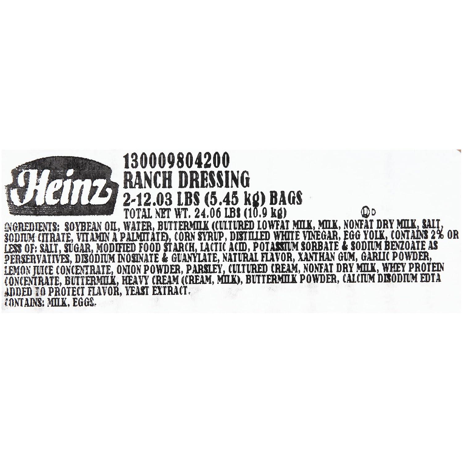 image:imageHeinz Ranch Dressing Single Serve Packet 2 oz Packets Pack of 60Ranch