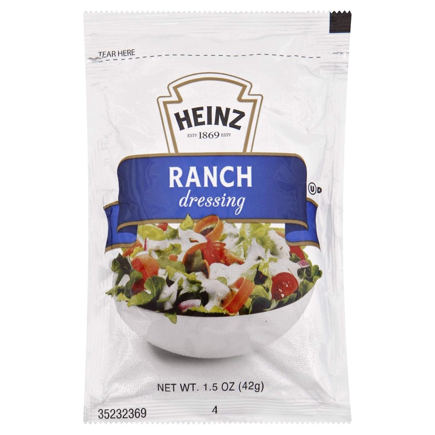 image:imageHeinz Ranch Dressing Single Serve Packet 2 oz Packets Pack of 60Ranch