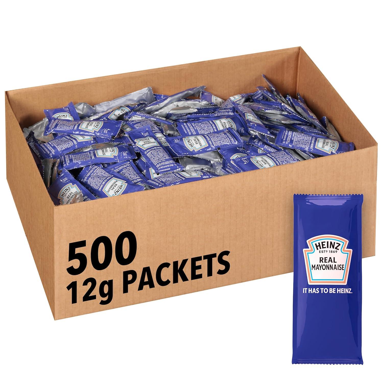 image:imageHeinz Real Mayonnaise Single Serve Packet 04 oz Packets Pack of 500Mayonnaise