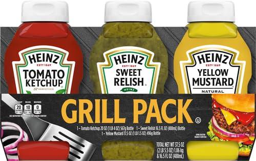 image:imageHeinz Tomato Ketchup Sweet Relish amp Yellow Mustard Grill Pack 3 ct Pack3 Piece Assortment Pack of 2
