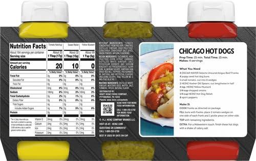 image:imageHeinz Tomato Ketchup Sweet Relish amp Yellow Mustard Grill Pack 3 ct Pack3 Piece Assortment Pack of 2