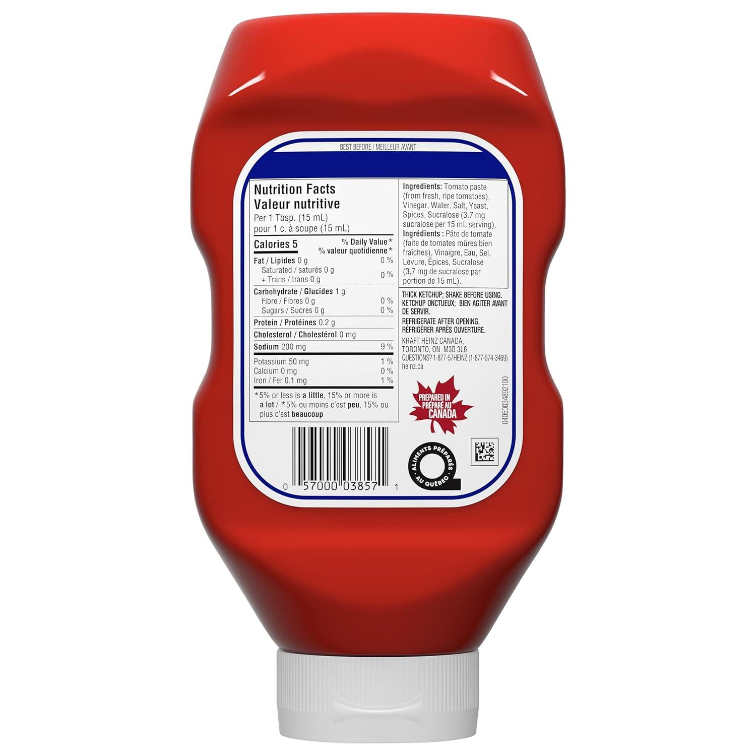image:imageHeinz Tomato Ketchup with No Sugar Added 13 oz BottleKetchup Style
