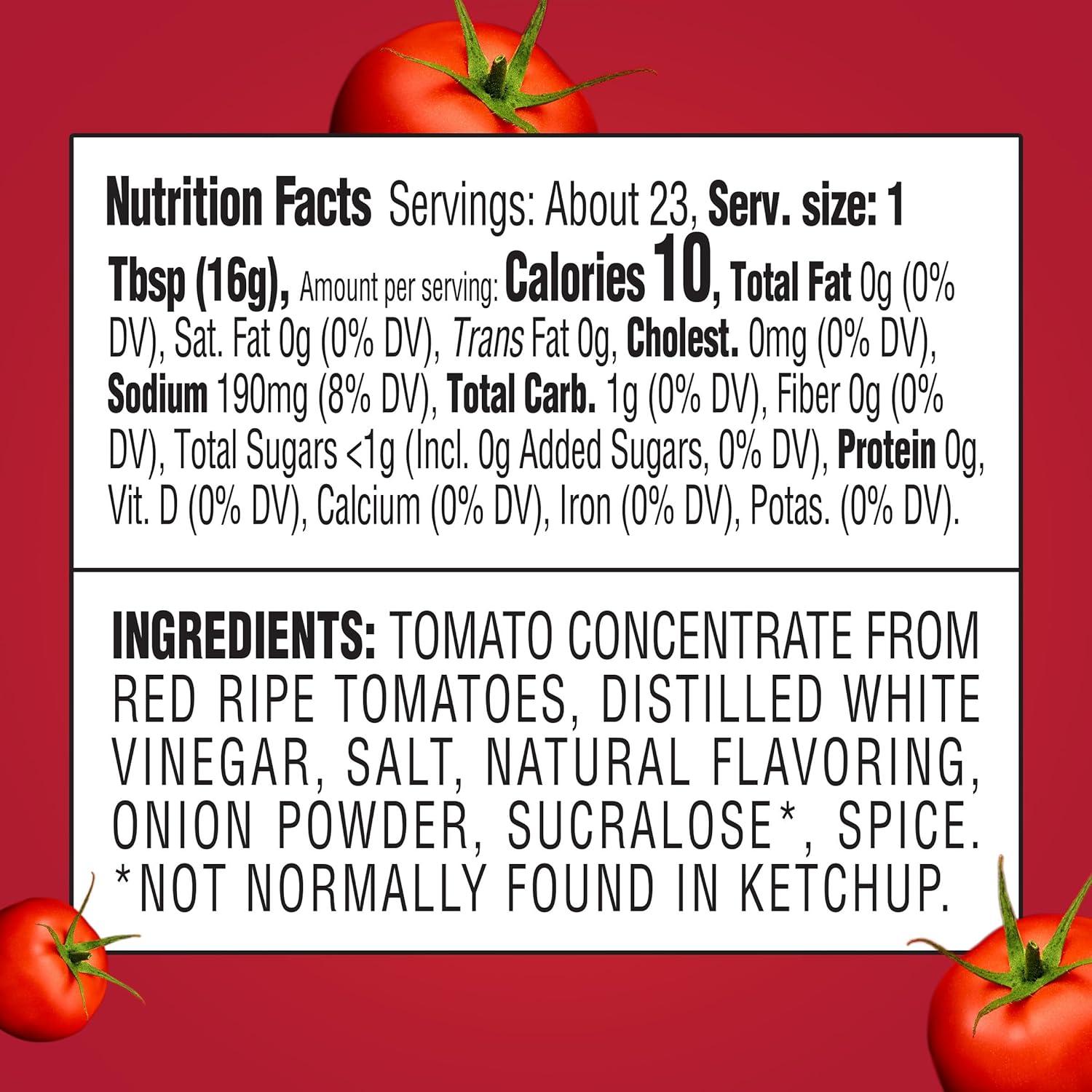 image:imageHeinz Tomato Ketchup with No Sugar Added 13 oz BottleNo Added Sugar
