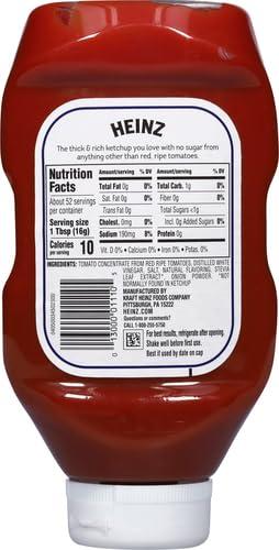 image:imageHeinz Tomato Ketchup with No Sugar Added 13 oz BottleNo Added Sugar