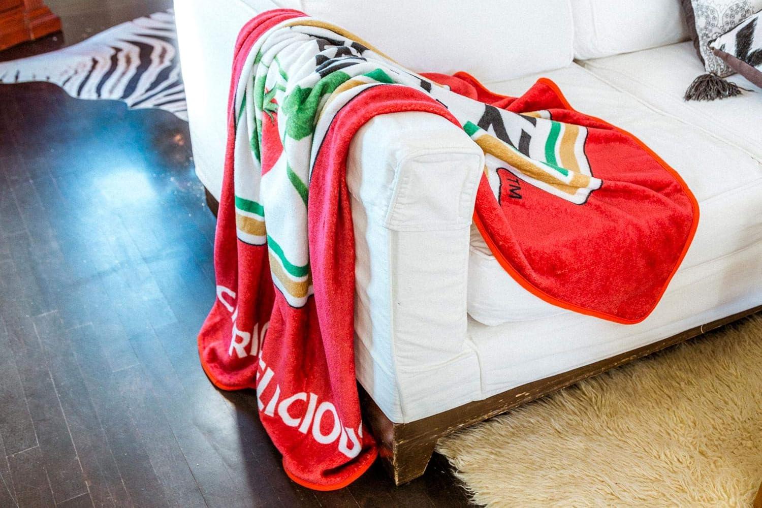 image:imageToynk Heinz Ketchup Logo Plush Throw Blanket Cozy Sherpa Wrap Covering for Sofa Bed Super Soft Lightweight Fleece Blanket Geeky Home Decor 45 x 60 Inches