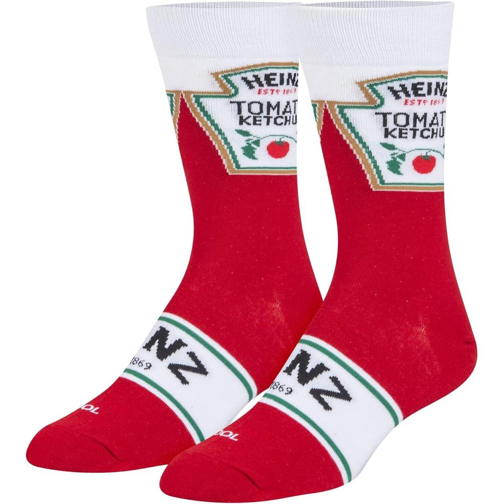 image:imageCool Socks Condiment Novelty Crew Socks for Men amp Women Fun FoodThemed Gift Colorful Everyday Crew Sock CollectionHeinz Ketchup