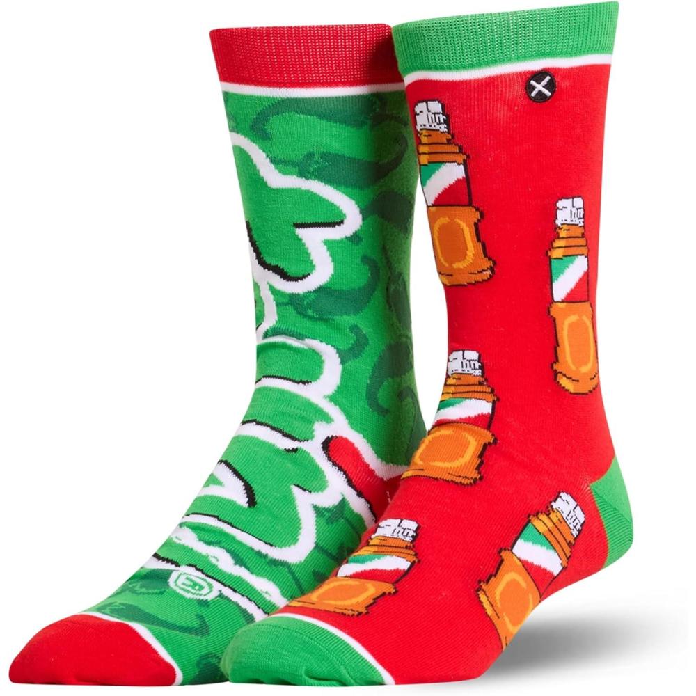 image:imageCool Socks Condiment Novelty Crew Socks for Men amp Women Fun FoodThemed Gift Colorful Everyday Crew Sock CollectionTajin Split