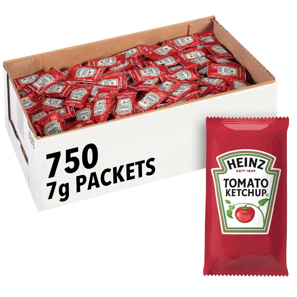 image:imageHeinz Ketchup Single Serve Packet 025 oz Packets Pack of 750025 Ounce Pack of 750