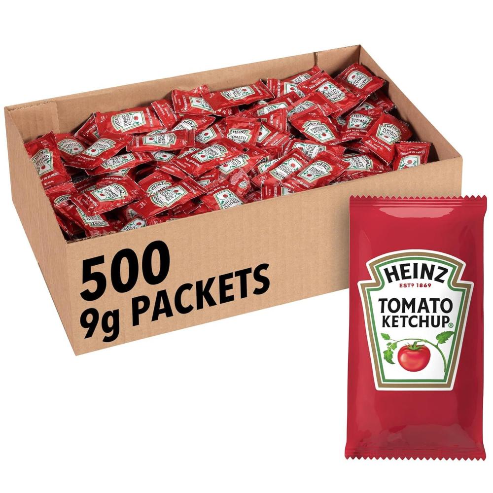 image:imageHeinz Ketchup Single Serve Packet 025 oz Packets Pack of 75003 Ounce Pack of 500