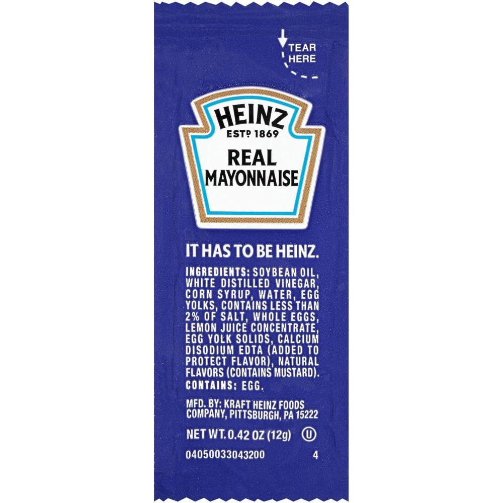image:imageHeinz Real Mayonnaise Single Serve Packet 04 oz Packets Pack of 500Mayonnaise