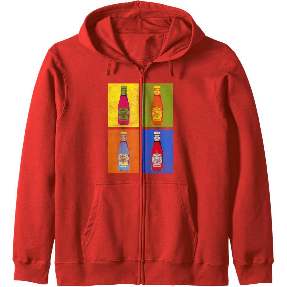 image:imageHeinz Tomato Ketchup Pop Art Retro Panels Big Chest Poster Zip HoodieRed