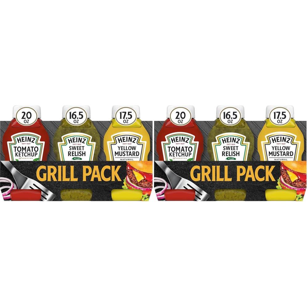 image:imageHeinz Tomato Ketchup Sweet Relish amp Yellow Mustard Grill Pack 3 ct Pack3 Piece Assortment Pack of 2