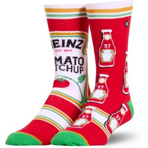 image:imageCool Socks  Condiment Novelty Crew Socks for Men amp Women  Fun FoodThemed Gift Colorful Everyday Crew Sock CollectionHeinz Ketchup Split