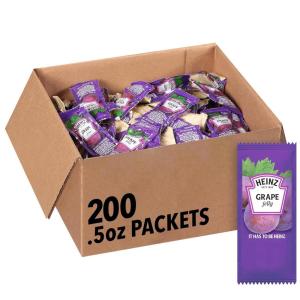 image:imageHeinz Grape Jelly Single Serve Packet 05 oz Packets Pack of 200