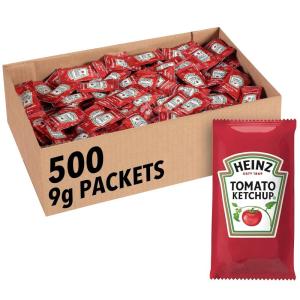 image:imageHeinz Ketchup Single Serve Packet 025 oz Packets Pack of 75003 Ounce Pack of 500