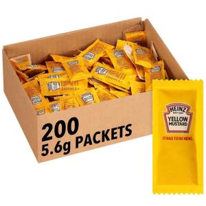 image:imageHeinz Mild Mustard Single Serve Packet 02 oz Packets Pack of 50002 Ounce Pack of 200