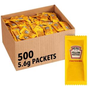 image:imageHeinz Mild Mustard Single Serve Packet 02 oz Packets Pack of 50002 Ounce Pack of 500