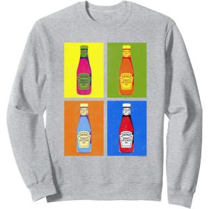 image:imageHeinz Tomato Ketchup Pop Art Retro Panels Big Chest Poster SweatshirtHeather Grey